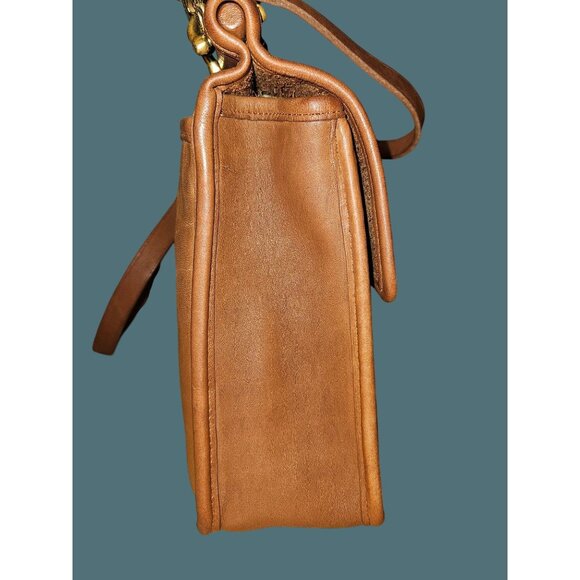 Vintage Coach Willis Glove Tanned Leather Satchel Crossbody Bag Turn Lock 1995 - Picture 3 of 13